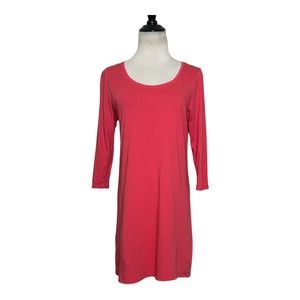 PureJill reddish pink 3/4 sleeves tunic top size small Tall
